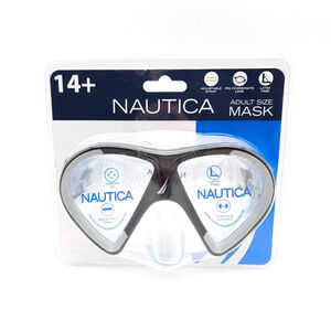 Nautica Adult Diving Mask Blue Latex Free Polycarbonate Lens Swimming Snorkeling